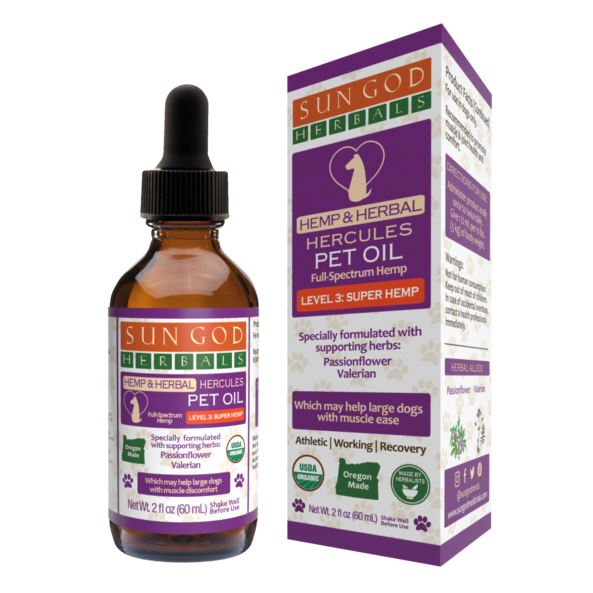 Organic Hercules Hemp Pet Oil – Herbal Support for Muscles