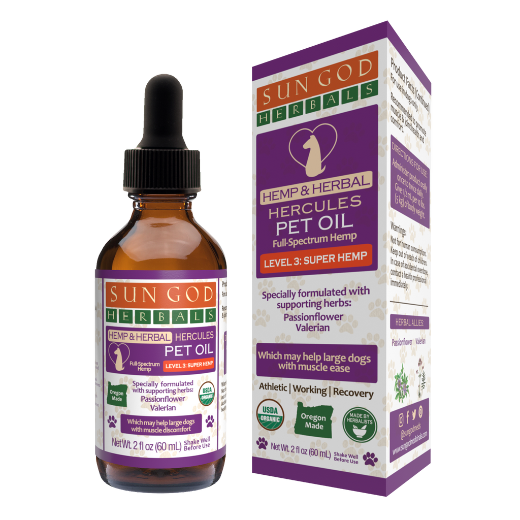 Organic Hercules Hemp Pet Oil – Herbal Support for Muscles