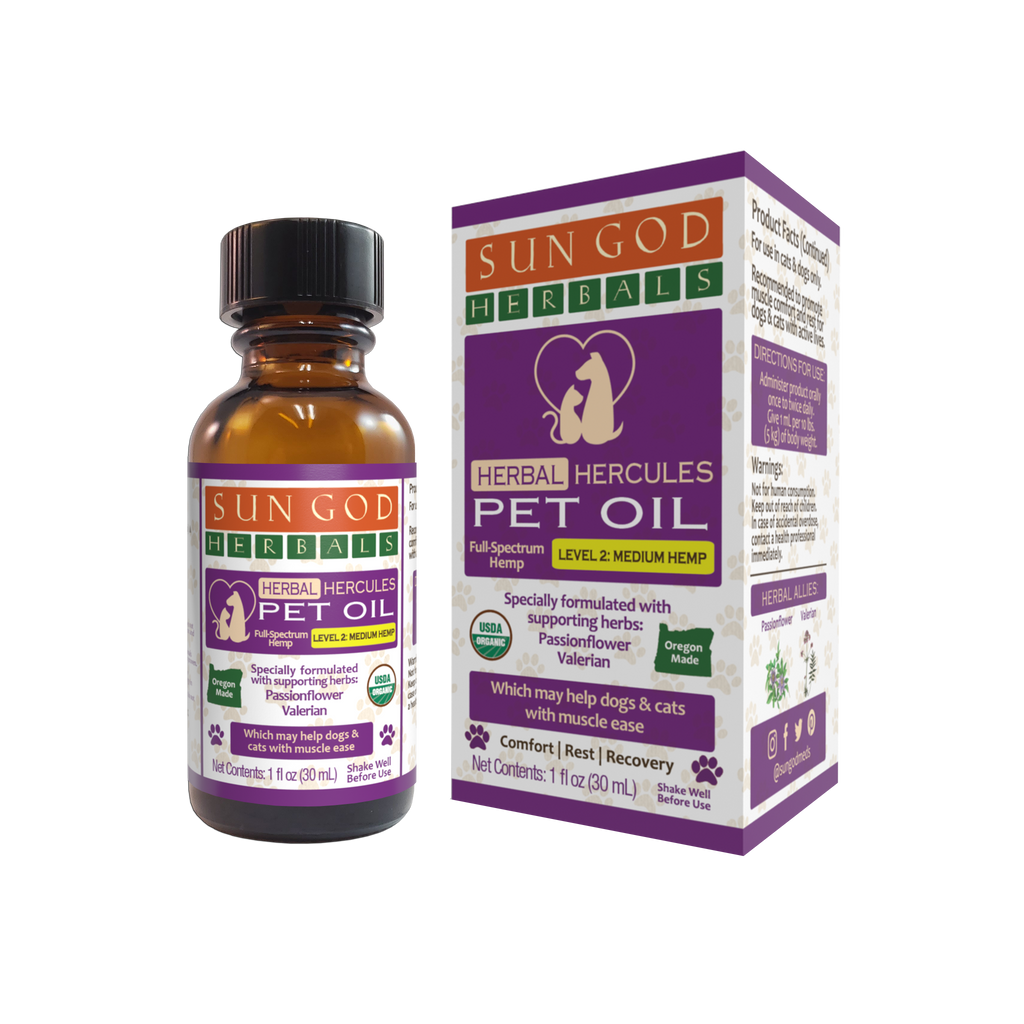 Organic Hercules Hemp Pet Oil – Herbal Support for Muscles